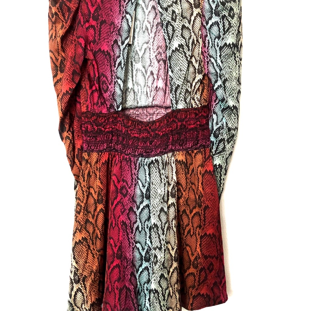 NWT AFRM Violaine Smocked Snake Print Mini Dress - Picture 9 of 15